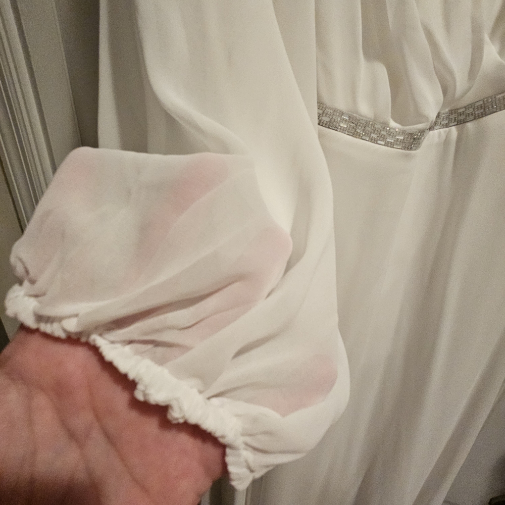 Ever Pretty 4X (3X) Elegant White Long-Sleeve Dress - Picture 2 of 14